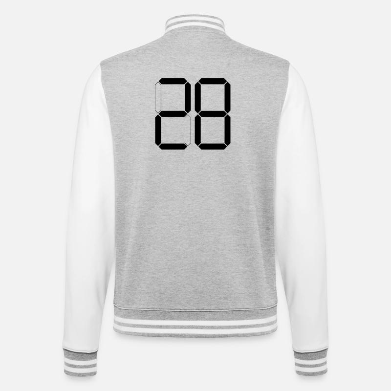 NUMMER 28 Achtundzwanzig Geschenk Digital - College-Sweatjacke - Grau meliert/Weiß