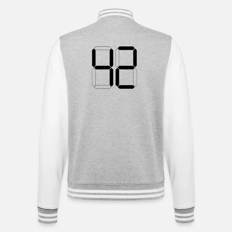 NUMMER 42 Zweiundvierzig Geschenk Digital - College-Sweatjacke - Grau meliert/Weiß