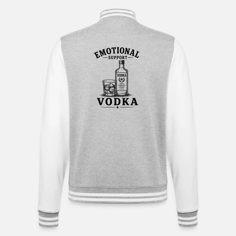 Emotional Support Vodka - College Sweat Jacket - heather grey/white