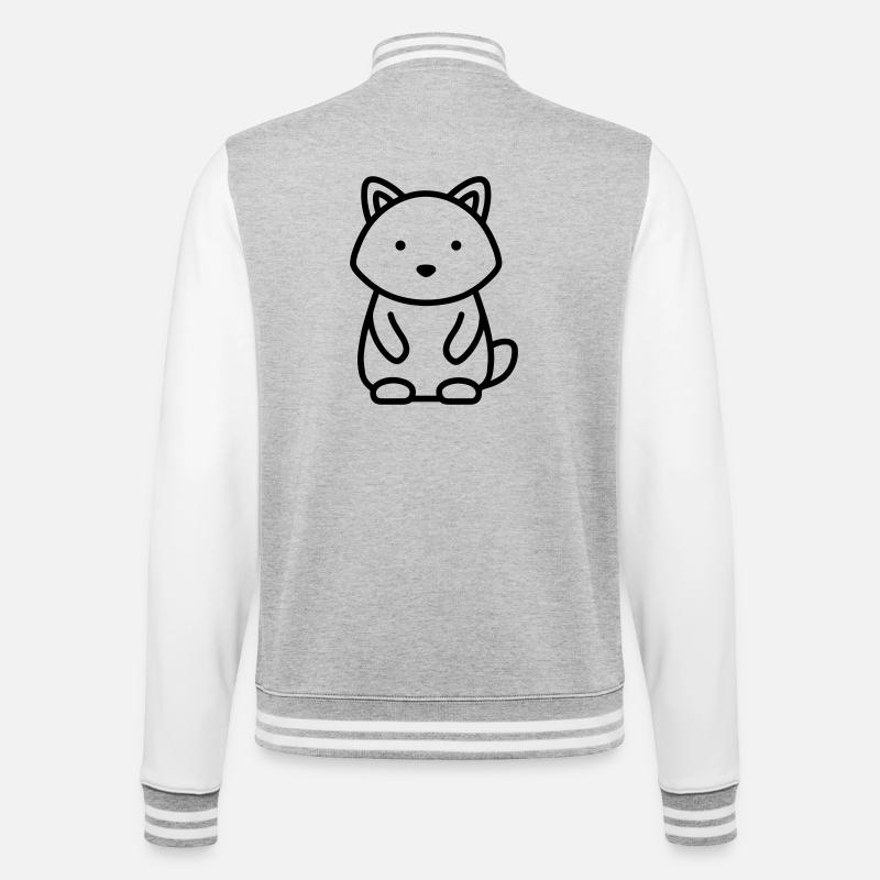 raccoon - College Sweat Jacket - heather grey/white