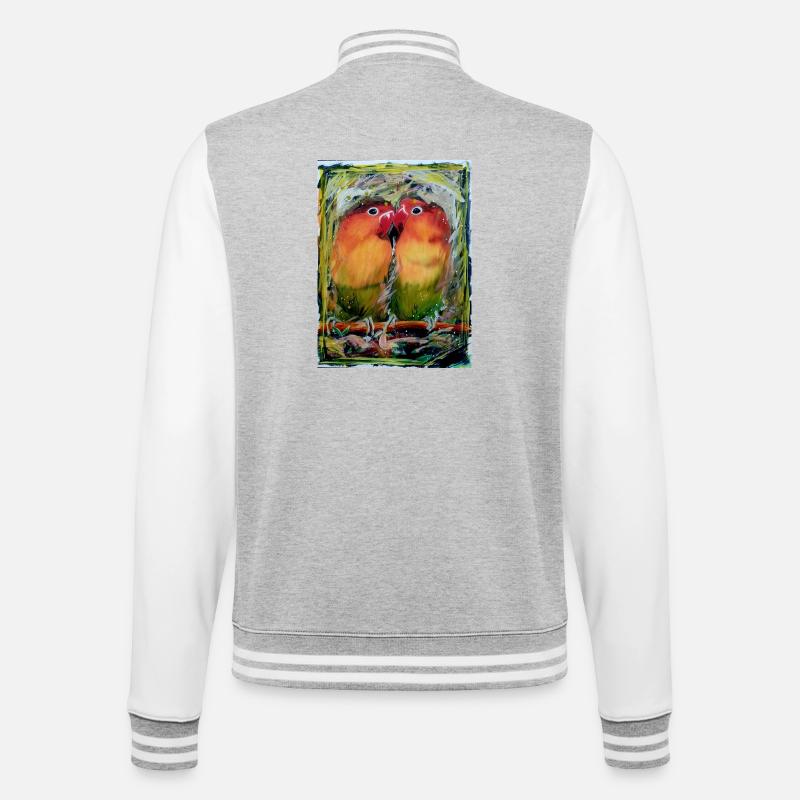 Inséparables - Veste Teddy - gris chiné / blanc