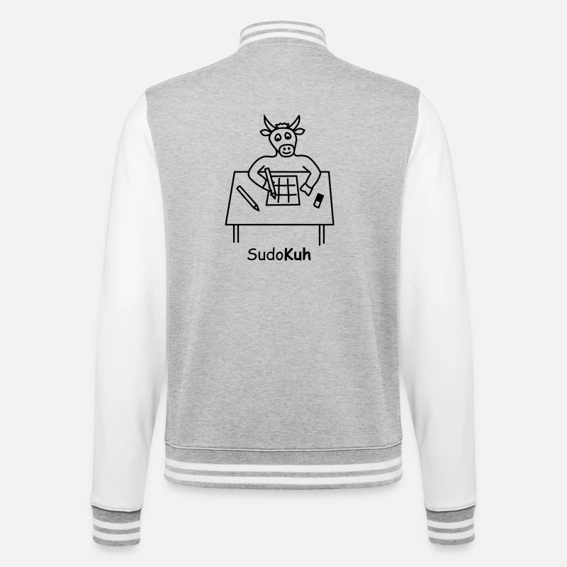Sudo Cow - College Sweat Jacket - heather grey/white