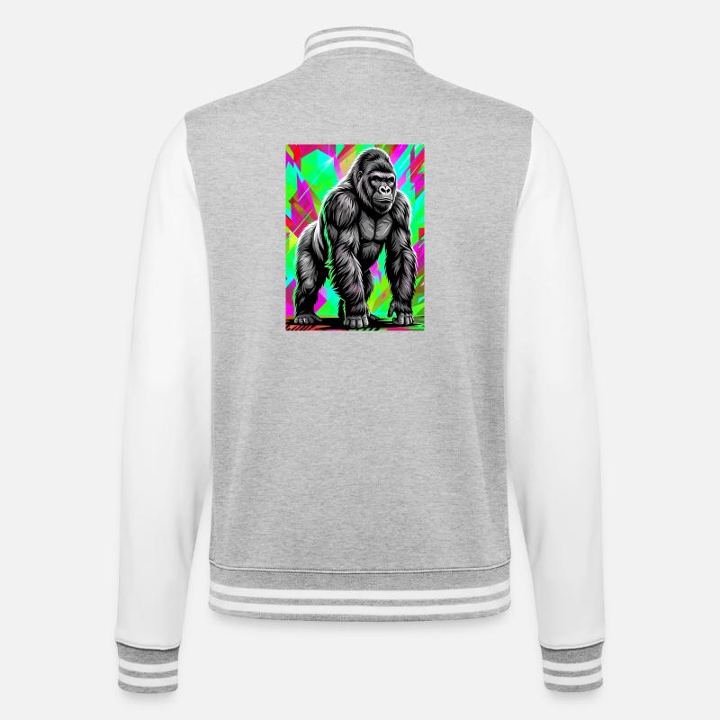 gorilla - College Sweat Jacket - heather grey/white
