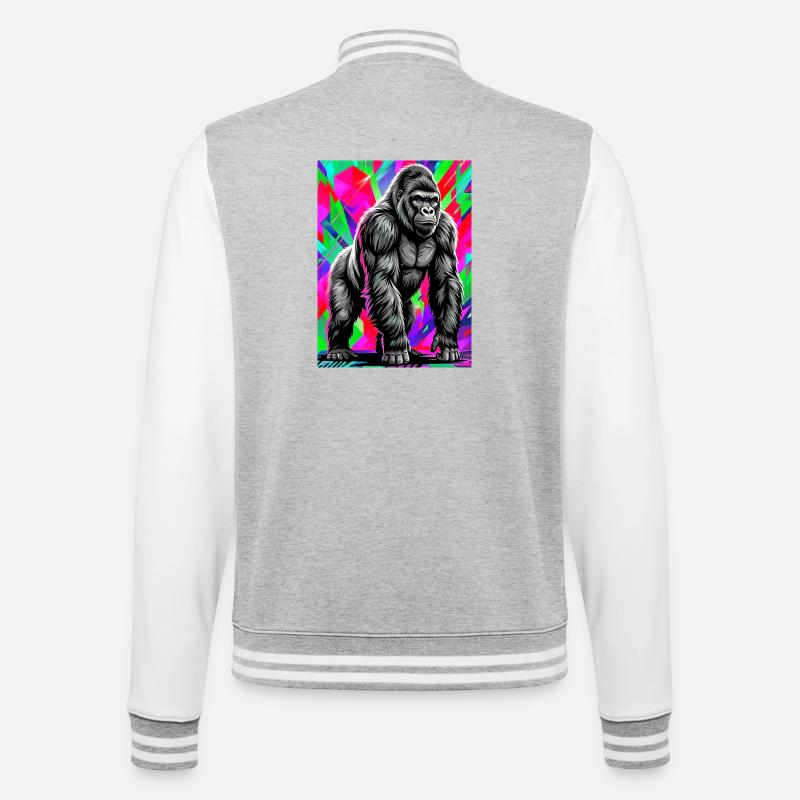 gorilla - College Sweat Jacket - heather grey/white