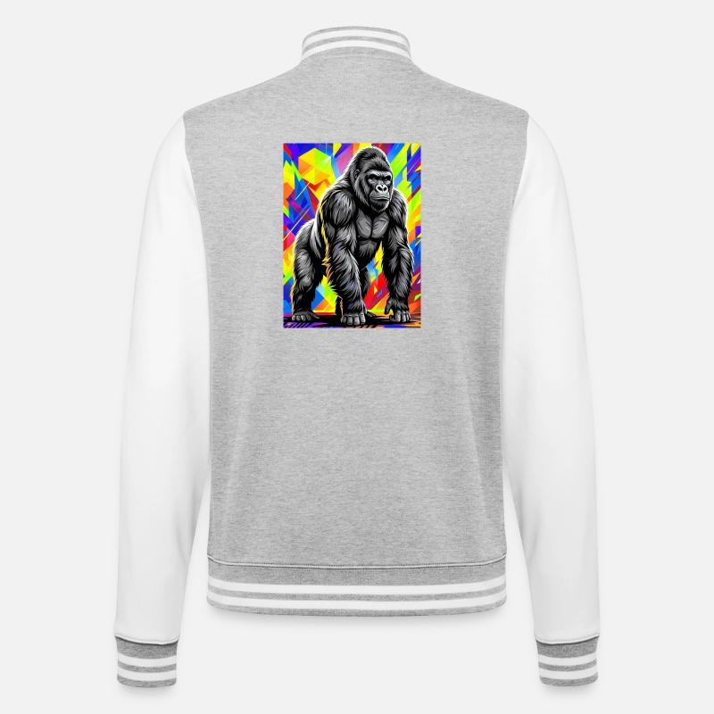 gorilla - College Sweat Jacket - heather grey/white