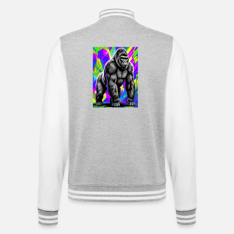 gorilla - College Sweat Jacket - heather grey/white