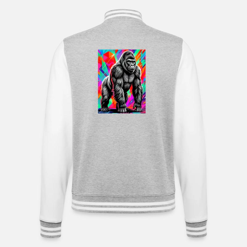 gorilla - College Sweat Jacket - heather grey/white