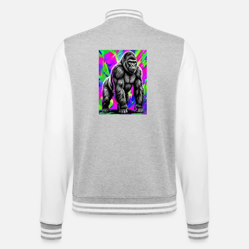 gorilla - College Sweat Jacket - heather grey/white