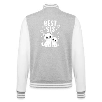 Meilleures sœurs Chats Meilleures Sœurs Chat - Veste Teddy - gris chiné / blanc - Dos - Marisol (170cm)