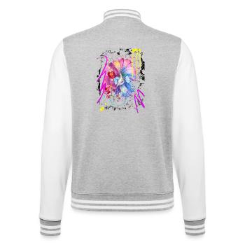 Pisces Woman – Astrology Gift - College Sweat Jacket - heather grey/white - Back - Marisol (170cm)