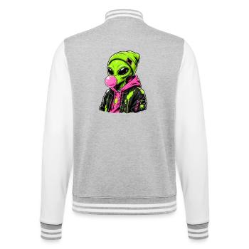 Alien Street Style Neon - College Sweat Jacket - heather grey/white - Back - Marisol (170cm)