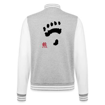 tatze_kuma + Kanji - College Sweat Jacket - heather grey/white - Back - Marisol (170cm)