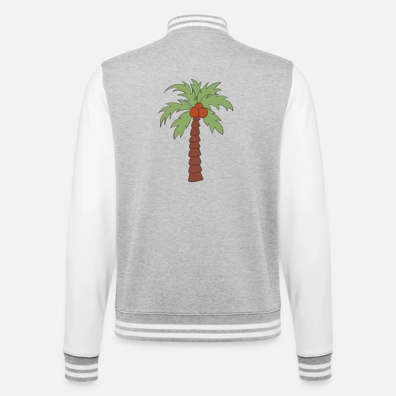 Palm tree - College Sweat Jacket - heather grey/white