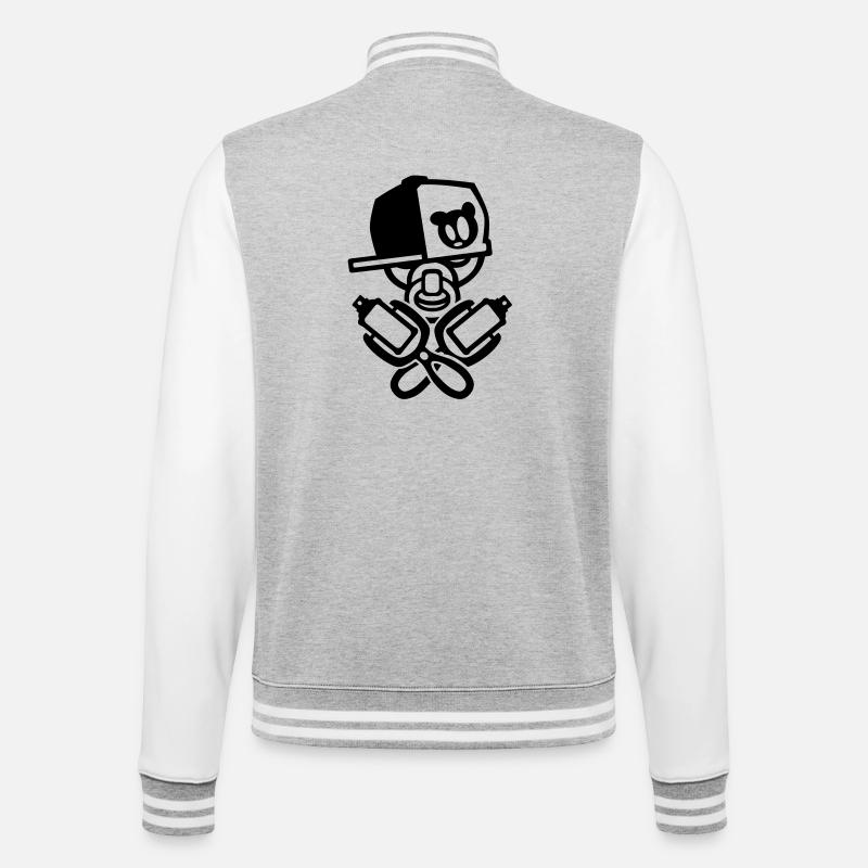 bébé graffiti - Veste Teddy - gris chiné / blanc