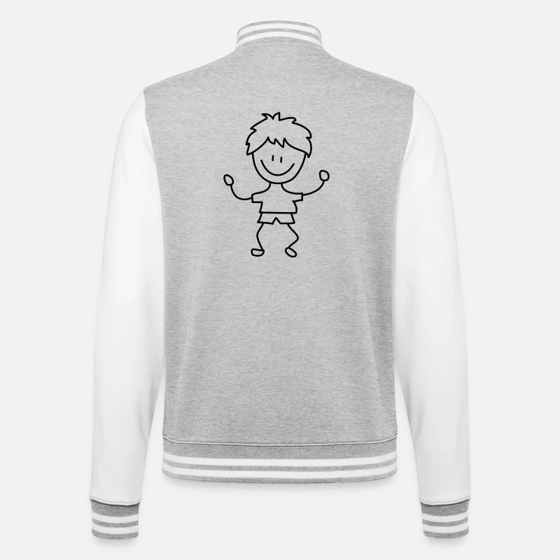 kind junge kindergarten - College-Sweatjacke - Grau meliert/Weiß