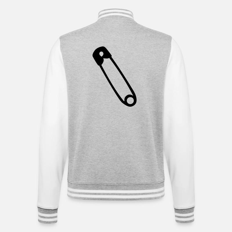 épingle de sûreté - Veste Teddy - gris chiné / blanc