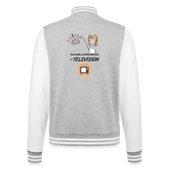 Je lave mon cerveau avec la télévision - Veste Teddy - gris chiné / blanc - Dos - Marisol (170cm)