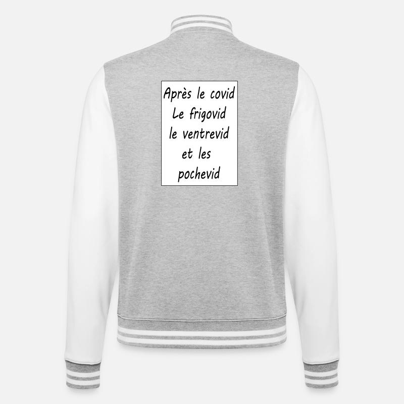 Après le covid - Veste Teddy - gris chiné / blanc