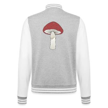 Fliegenpilz - College-Sweatjacke - Grau meliert/Weiß - Hinten - Marisol (170cm)