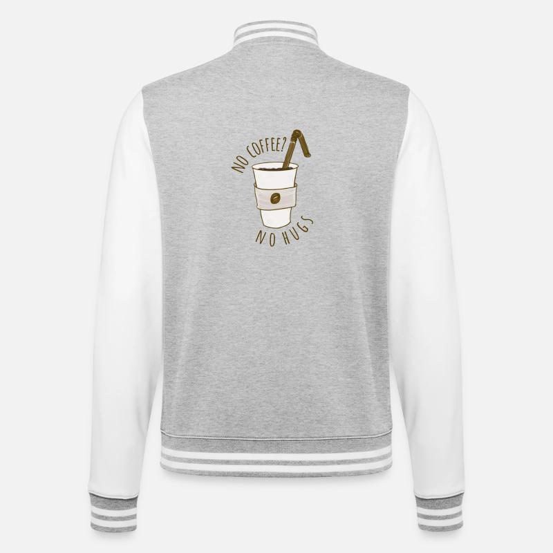 Pas de café? - Veste Teddy - gris chiné / blanc