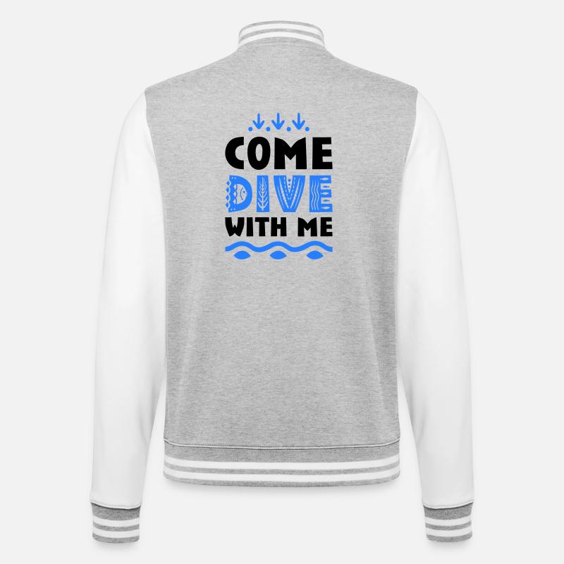 Funny sayings for divers - College Sweat Jacket - heather grey/white