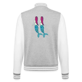 meerjungfrau doppelt - College-Sweatjacke - Grau meliert/Weiß - Hinten - Marisol (170cm)
