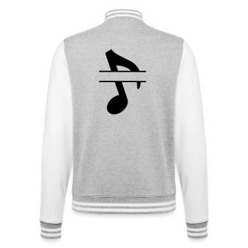 Textbanner Musiknote - College-Sweatjacke - Grau meliert/Weiß - Hinten - Marisol (170cm)