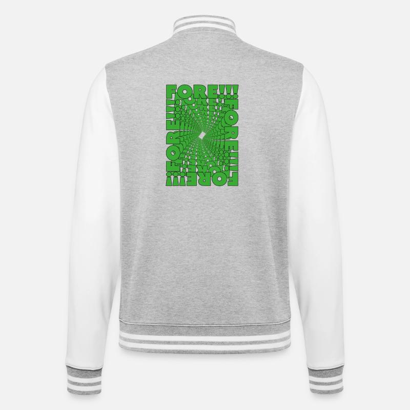 Fore! Golfen mit Stil - College-Sweatjacke - Grau meliert/Weiß