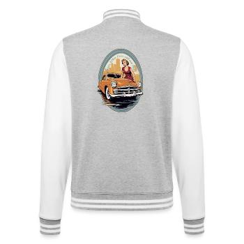 Classic Cars 1950 - College Sweat Jacket - heather grey/white - Back - Marisol (170cm)
