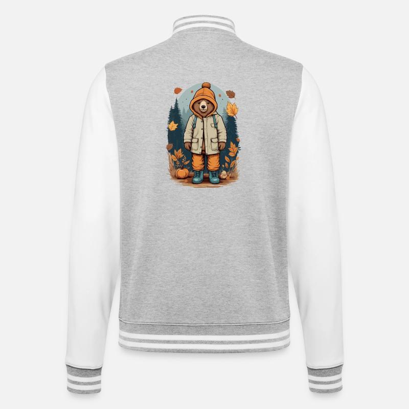 Ours mignon - Veste Teddy - gris chiné / blanc