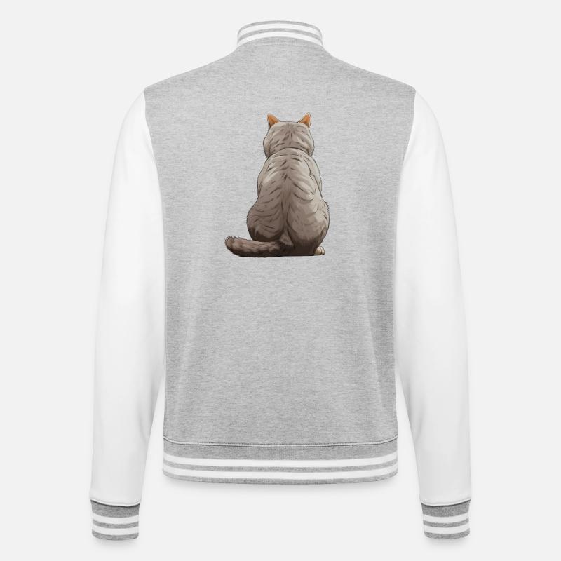 Britisch Kurzhaar - College-Sweatjacke - Grau meliert/Weiß