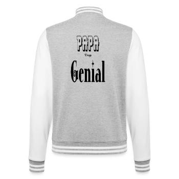 Papa Trop Génial Père - Veste Teddy - gris chiné / blanc - Dos - Marisol (170cm)