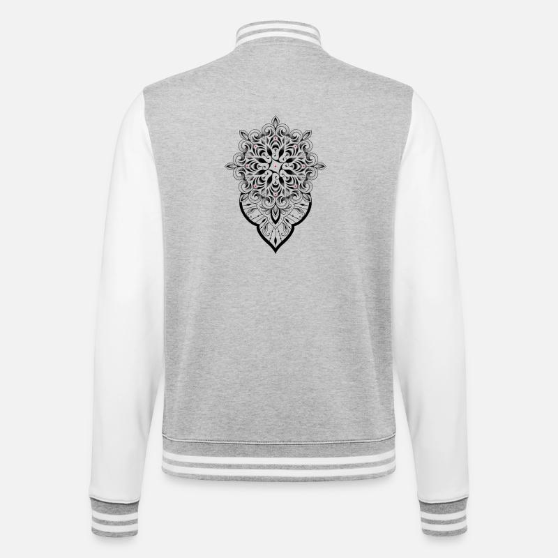Mandala graphic dot work - College Sweat Jacket - heather grey/white