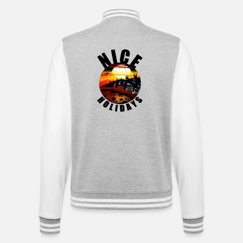 NICE - Veste Teddy - gris chiné / blanc