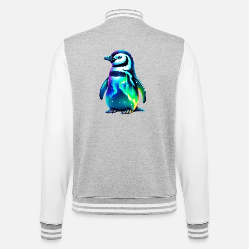 Manchot aurore boréale - Veste Teddy - gris chiné / blanc