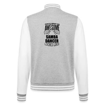 Samba - College-Sweatjacke - Grau meliert/Weiß - Hinten - Marisol (170cm)