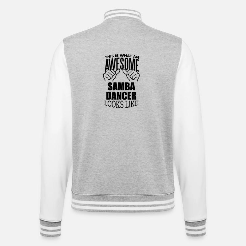Samba - College-Sweatjacke - Grau meliert/Weiß