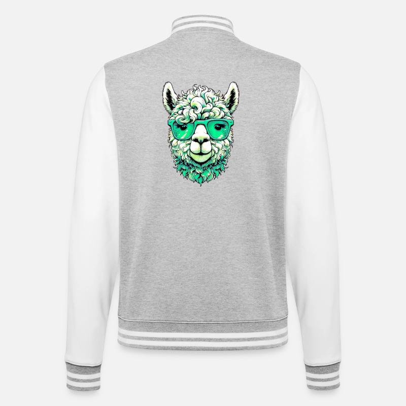 Alpaga - Veste Teddy - gris chiné / blanc