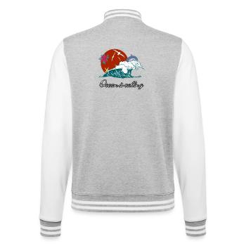 La mer vous appelle - Veste Teddy - gris chiné / blanc - Dos - Marisol (170cm)