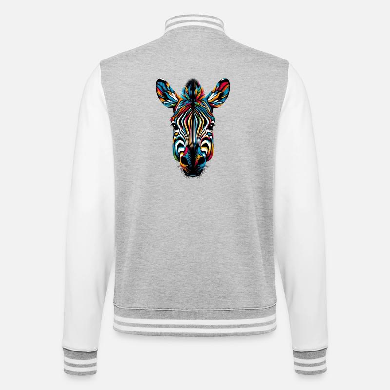 Zebra - College Sweat Jacket - heather grey/white