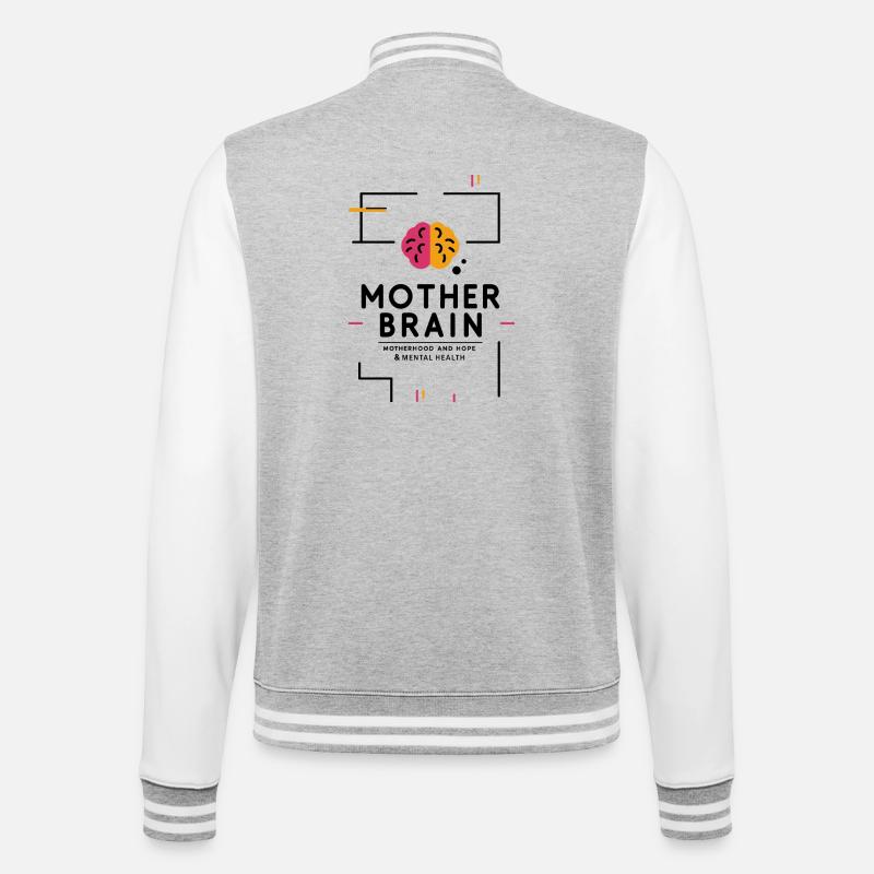Mutterschaft - College-Sweatjacke - Grau meliert/Weiß