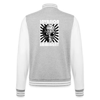 Alien Invasion Punk Kunstwerk - College-Sweatjacke - Grau meliert/Weiß - Hinten - Marisol (170cm)