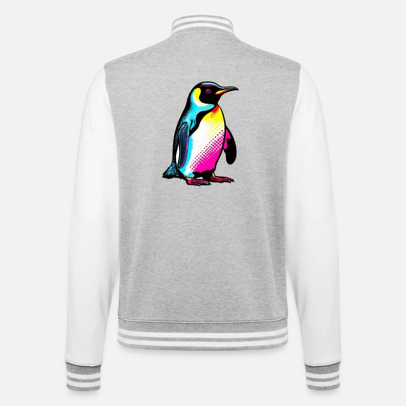 Penguin - College Sweat Jacket - heather grey/white