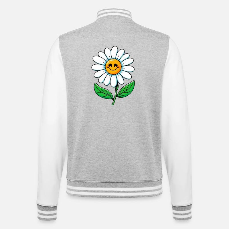 Gänseblümchen - College-Sweatjacke - Grau meliert/Weiß