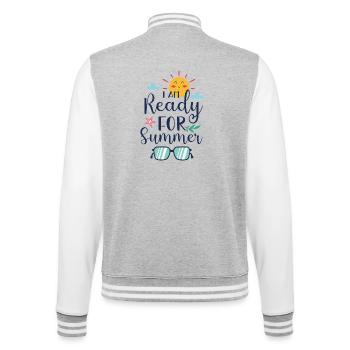 Je suis prêt pour l’été - Veste Teddy - gris chiné / blanc - Dos - Marisol (170cm)