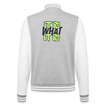 It is what it is - College Sweat Jacket - heather grey/white - Back - Marisol (170cm)