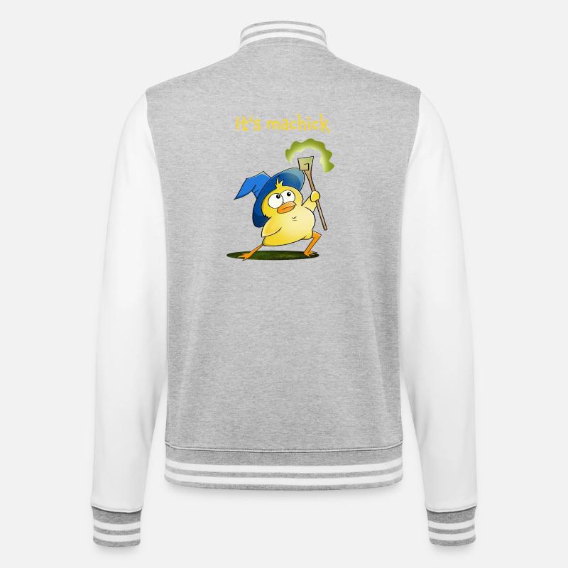 Magic Chick Spell Design - College Sweat Jacket - heather grey/white