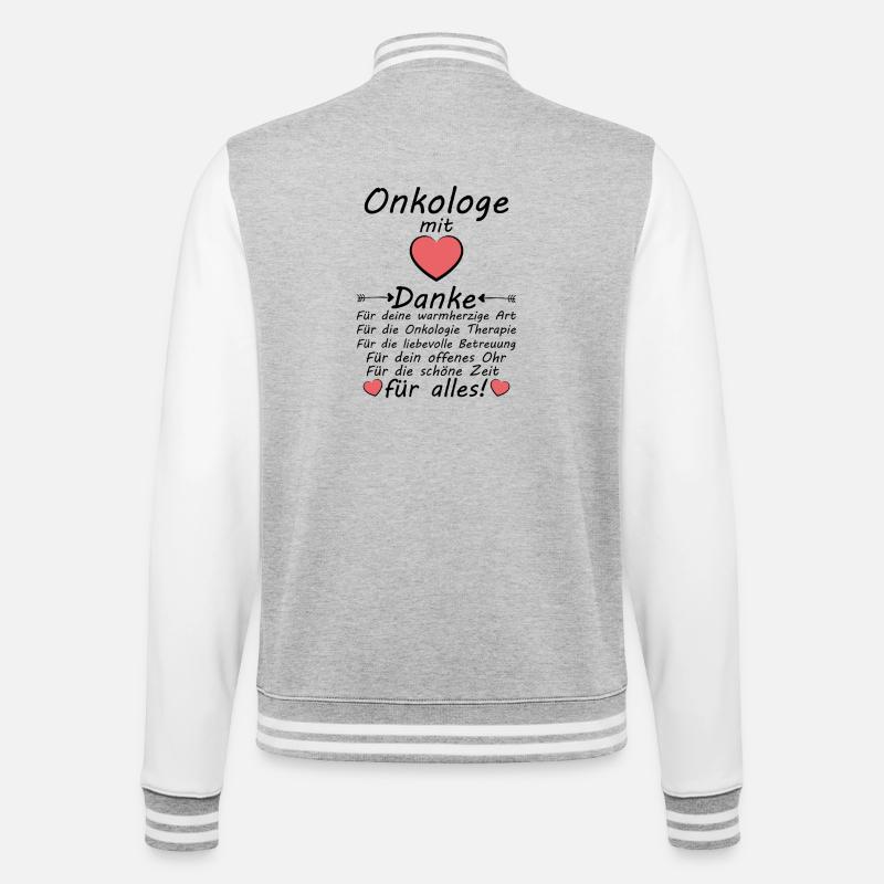 Oncologue Dites merci en guise d’adieu - Veste Teddy - gris chiné / blanc