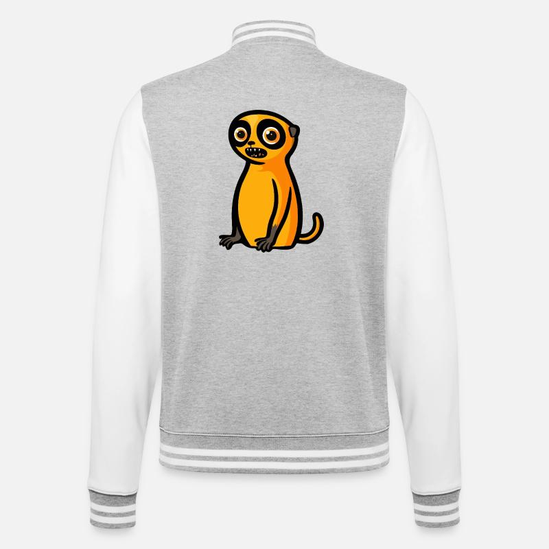 Erdmännchen Halloween Comic Lustig - College-Sweatjacke - Grau meliert/Weiß