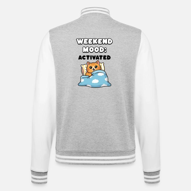 weekend mood - College Sweat Jacket - heather grey/white